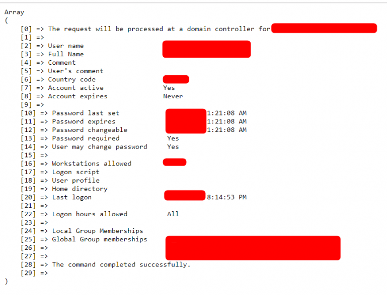 Getting user details from Network ID in active directory using Php?