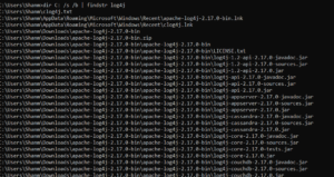 how to tell what version of log4j is installed windows