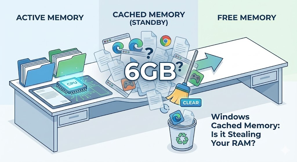 Reduce RAM by clearing Clearing Cached memory